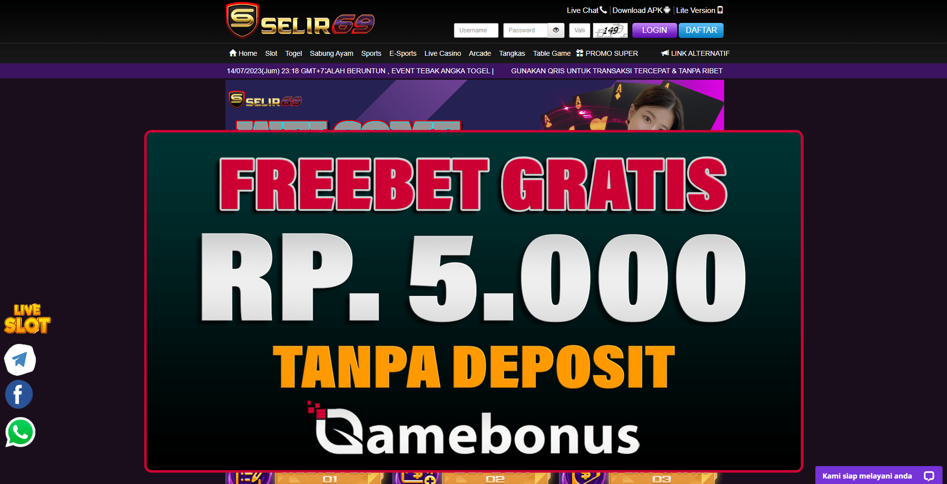 Selir69 Bonus Freebet 5k Gratis Tanpa Deposit